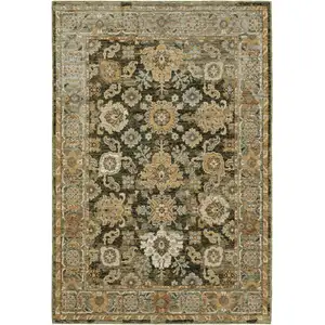 Photo of Green And Gold Oriental Area Rug