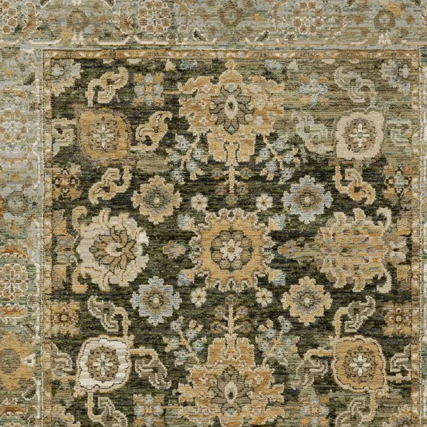 Green And Gold Oriental Area Rug Photo 8