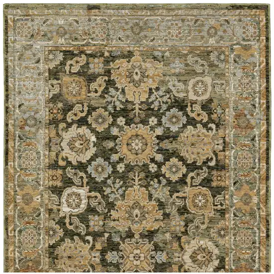 Green And Gold Oriental Area Rug Photo 5