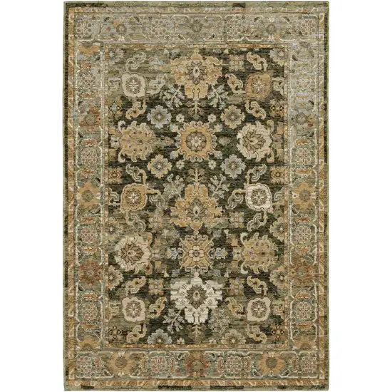 Green And Gold Oriental Area Rug Photo 5