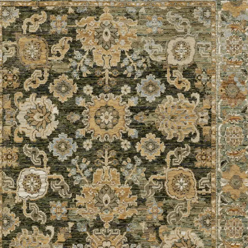Green And Gold Oriental Area Rug Photo 8