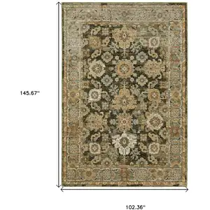 Photo of Green And Gold Oriental Area Rug