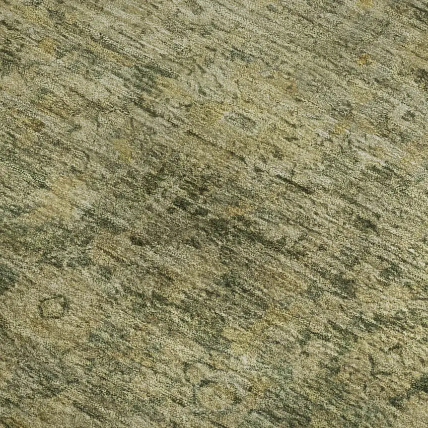 Green And Gold Oriental Washable Area Rug With UV Protection Photo 2