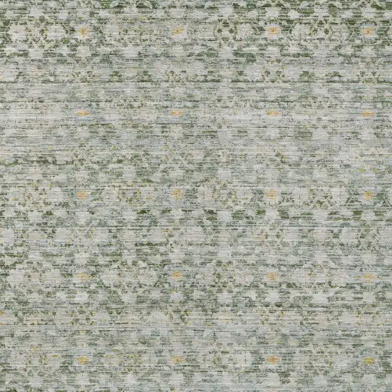 Green And Gold Striped Washable Indoor Outdoor Area Rug Photo 6