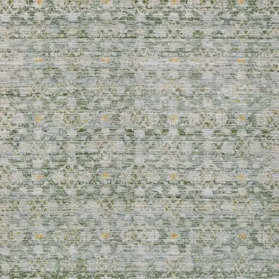 Green And Gold Striped Washable Indoor Outdoor Area Rug Photo 3