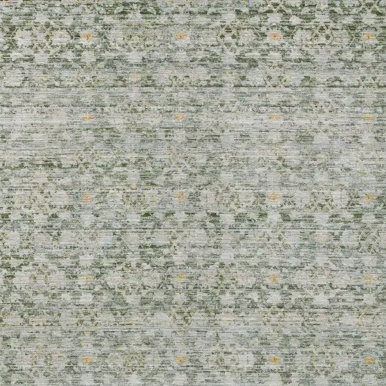 Green And Gold Striped Washable Indoor Outdoor Area Rug Photo 4