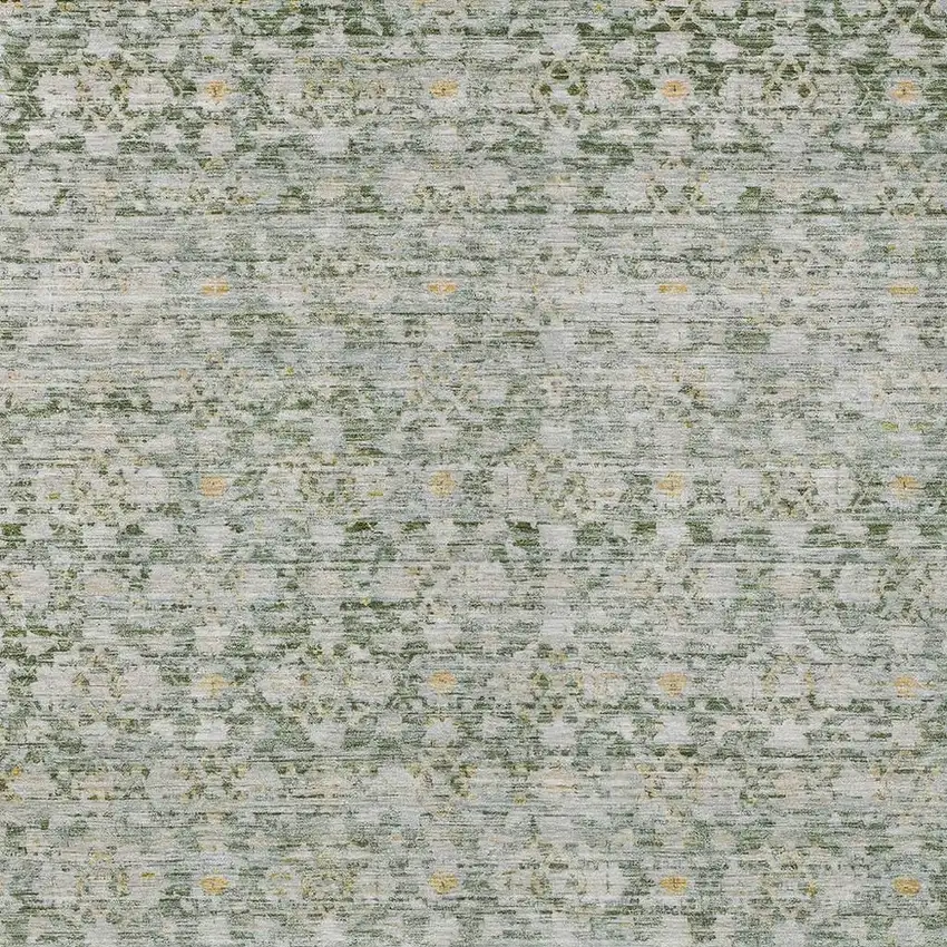 Green And Gold Striped Washable Indoor Outdoor Area Rug Photo 4