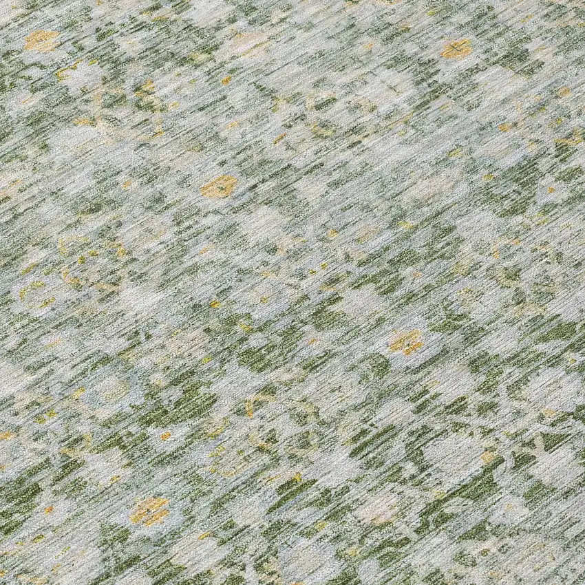 Green And Gold Striped Washable Indoor Outdoor Area Rug Photo 8