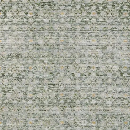 Green And Gold Striped Washable Indoor Outdoor Area Rug Photo 4