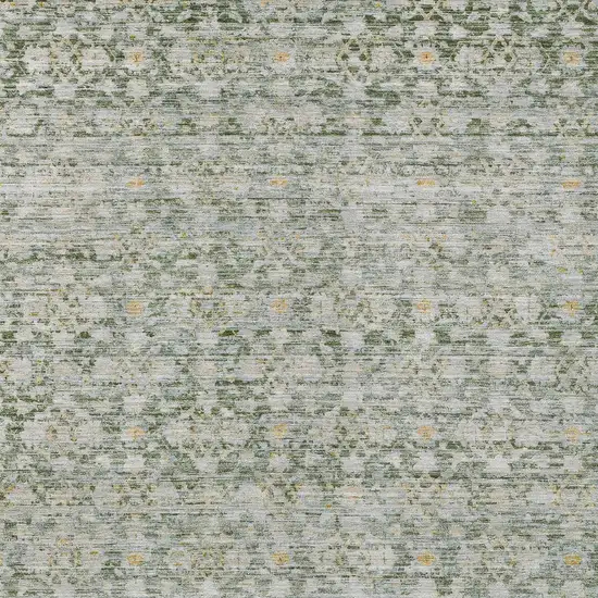 Green And Gold Striped Washable Indoor Outdoor Area Rug Photo 6