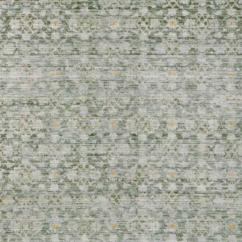 Green And Gold Striped Washable Indoor Outdoor Area Rug Photo 6