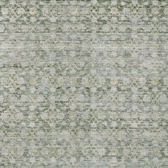 Green And Gold Striped Washable Indoor Outdoor Area Rug Photo 3