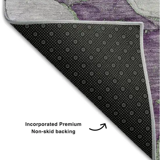 Green And Gray Abstract Washable Area Rug With UV Protection Photo 7