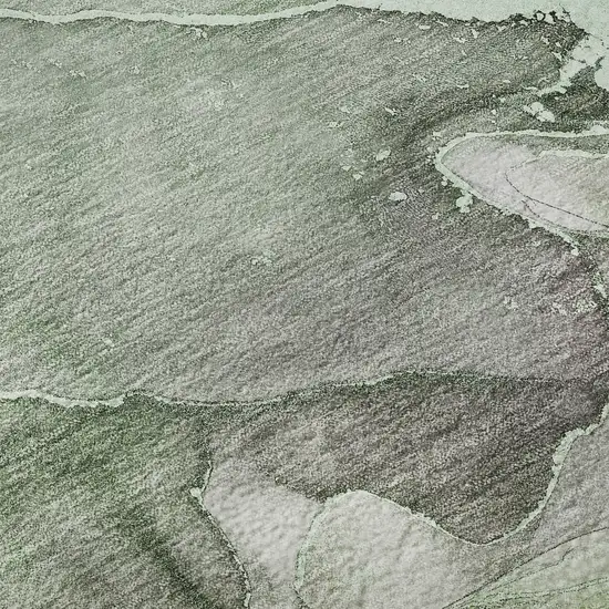 Green And Gray Abstract Washable Area Rug With UV Protection Photo 9