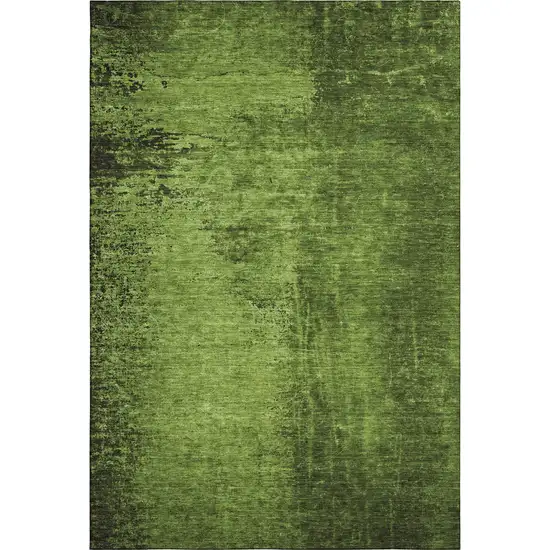Green And Gray Abstract Washable Area Rug With UV Protection Photo 1