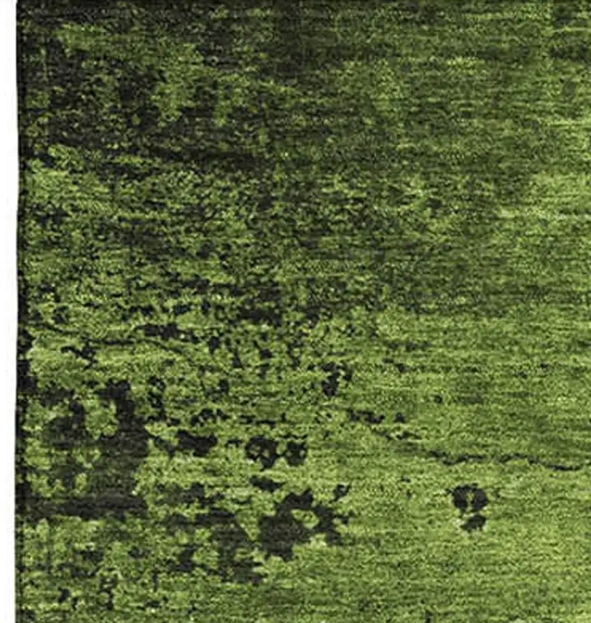 Green And Gray Abstract Washable Area Rug With UV Protection Photo 4