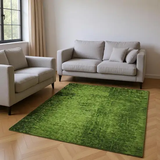 Green And Gray Abstract Washable Area Rug With UV Protection Photo 2