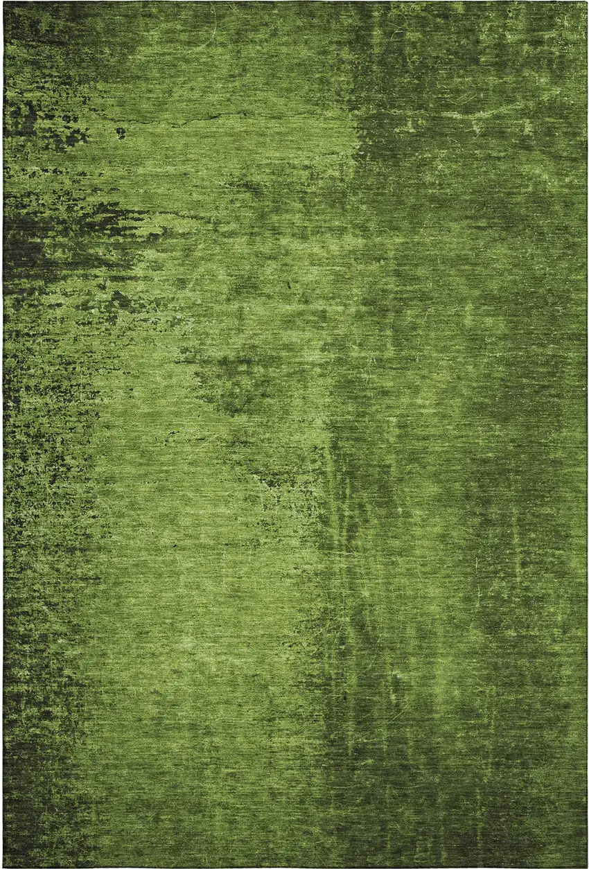 Green And Gray Abstract Washable Area Rug With UV Protection Photo 1