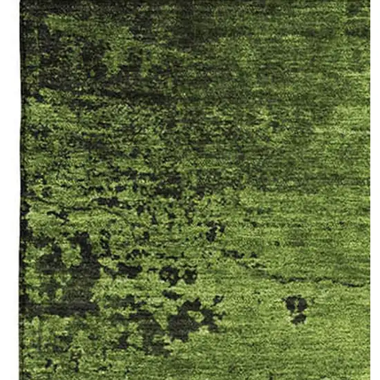 Green And Gray Abstract Washable Area Rug With UV Protection Photo 4