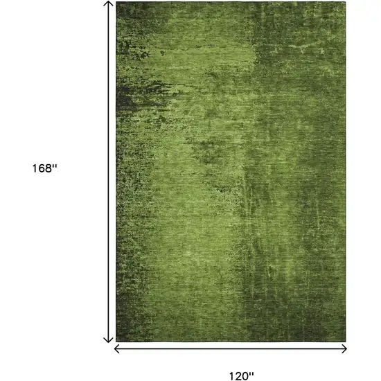 Green And Gray Abstract Washable Area Rug With UV Protection Photo 3