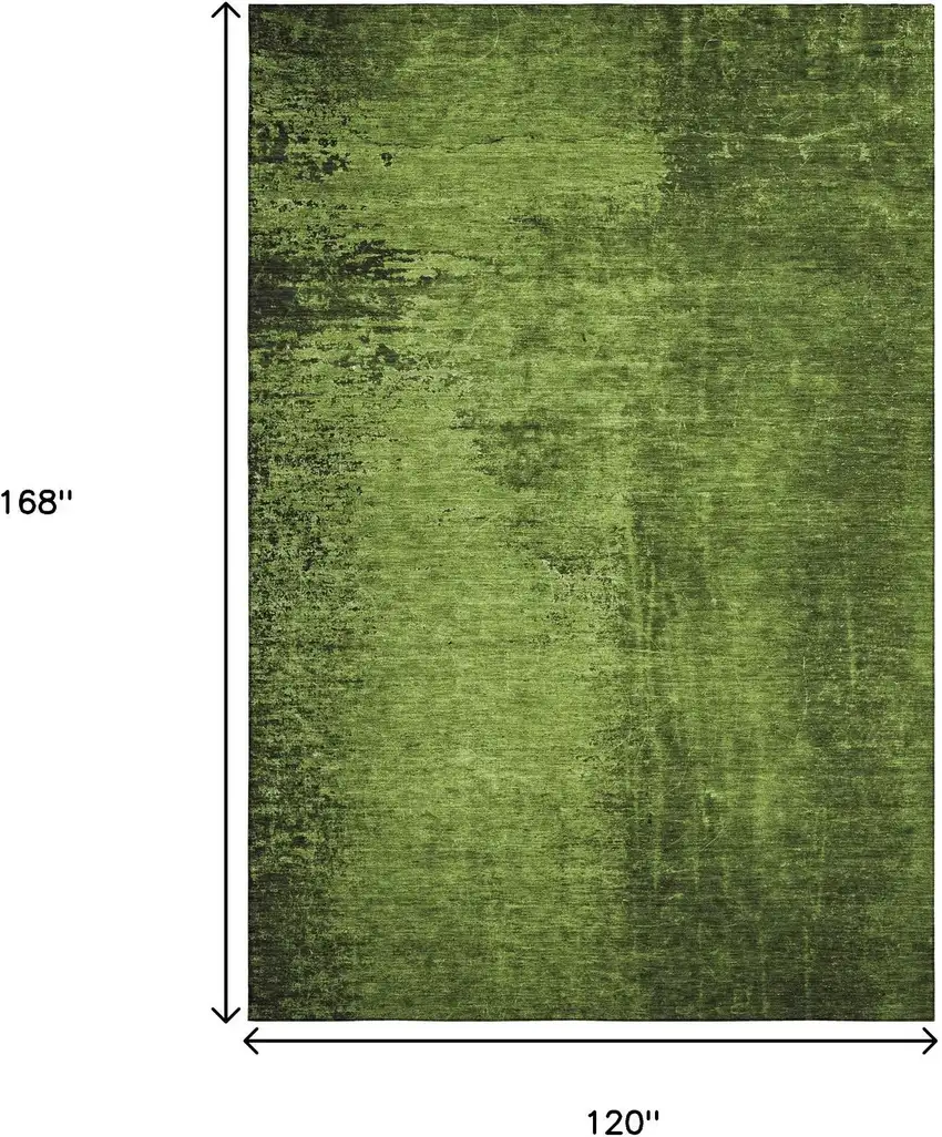 Green And Gray Abstract Washable Area Rug With UV Protection Photo 3