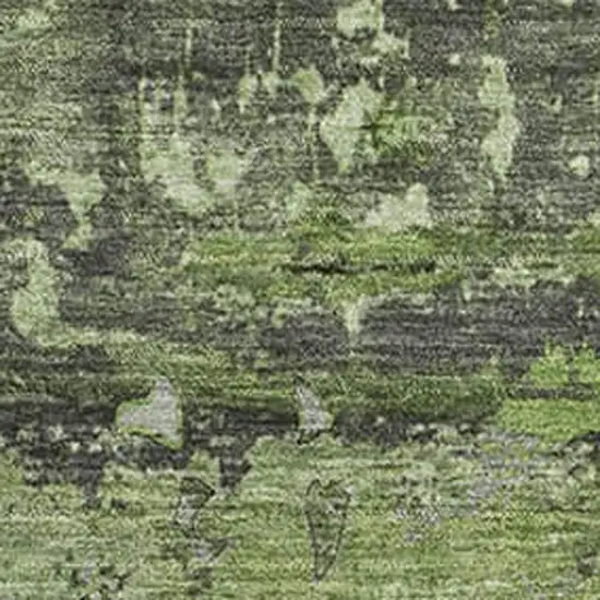 Green And Gray Abstract Washable Area Rug With UV Protection Photo 9