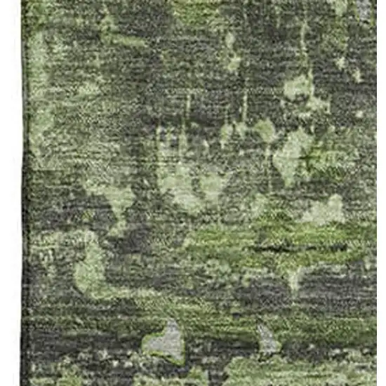 Green And Gray Abstract Washable Area Rug With UV Protection Photo 8