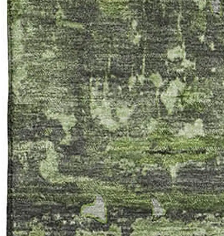 Green And Gray Abstract Washable Area Rug With UV Protection Photo 8