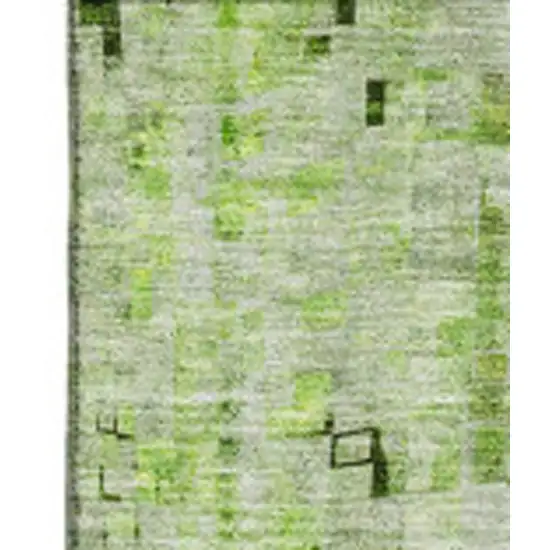 Green And Gray Abstract Washable Area Rug With UV Protection Photo 4
