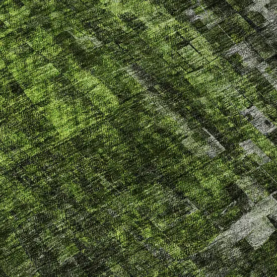 Green And Gray Abstract Washable Area Rug With UV Protection Photo 9