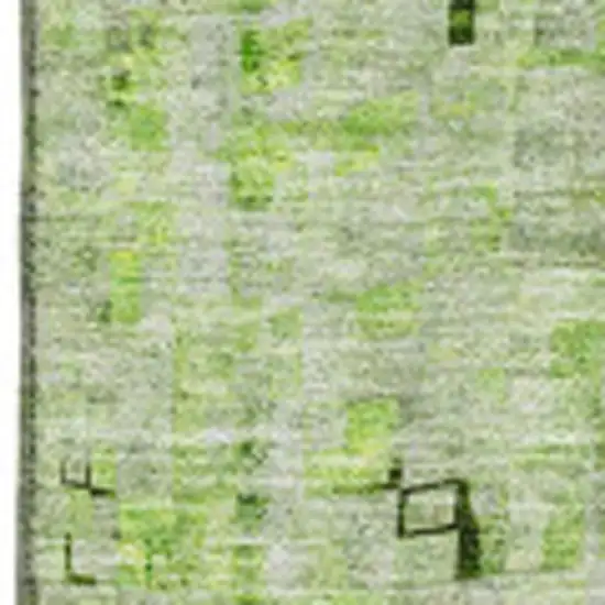 Green And Gray Abstract Washable Area Rug With UV Protection Photo 3