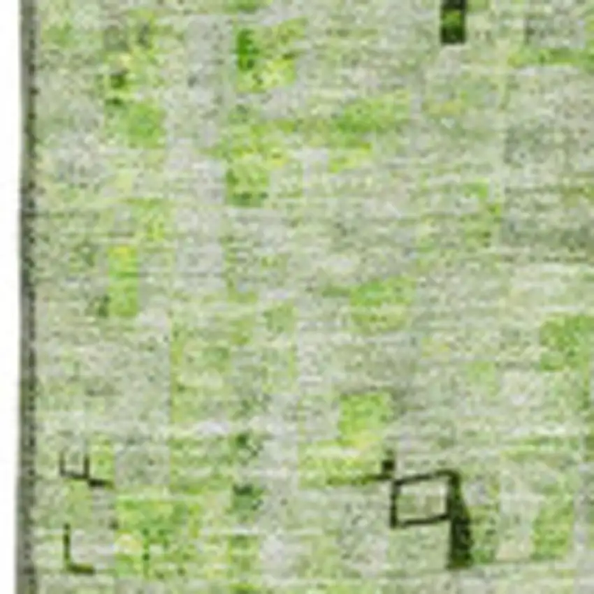Green And Gray Abstract Washable Area Rug With UV Protection Photo 3