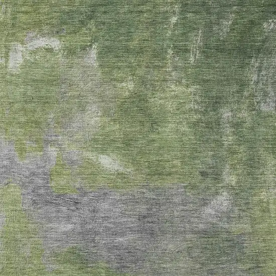 Green And Gray Abstract Washable Area Rug With UV Protection Photo 2