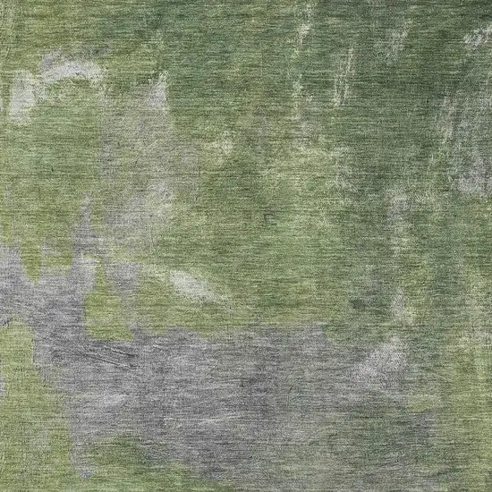 Green And Gray Abstract Washable Area Rug With UV Protection Photo 2