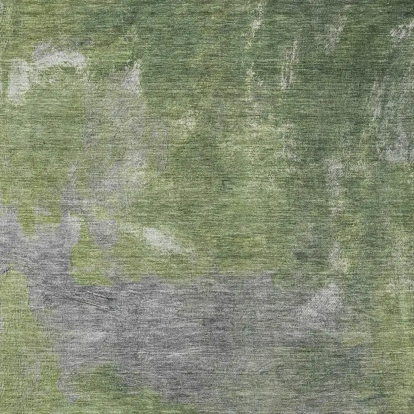 Green And Gray Abstract Washable Area Rug With UV Protection Photo 2