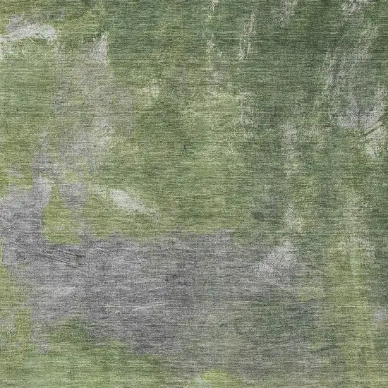 Green And Gray Abstract Washable Area Rug With UV Protection Photo 2