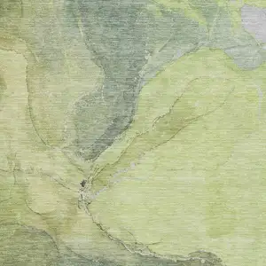 Photo of Green And Gray Abstract Washable Area Rug With UV Protection
