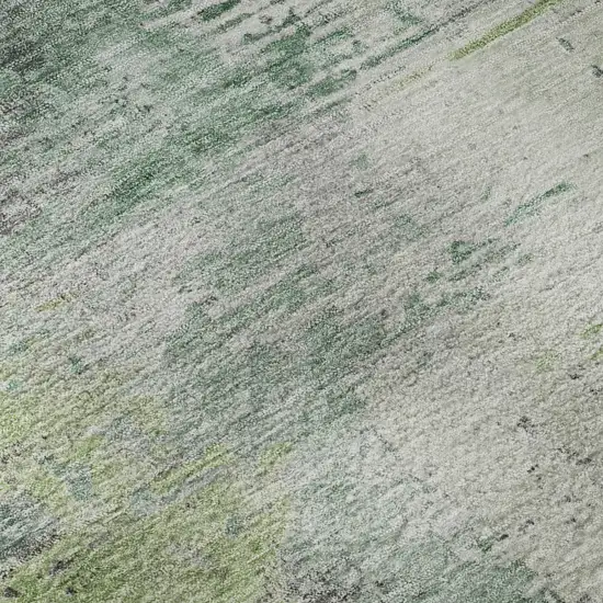 Green And Gray Abstract Washable Area Rug With UV Protection Photo 8
