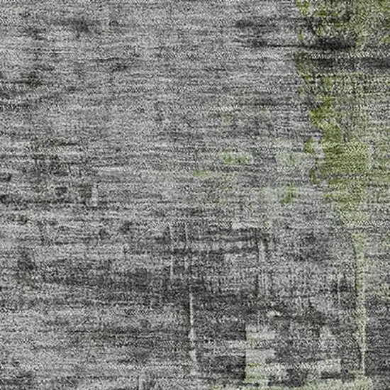 Green And Gray Abstract Washable Area Rug With UV Protection Photo 3