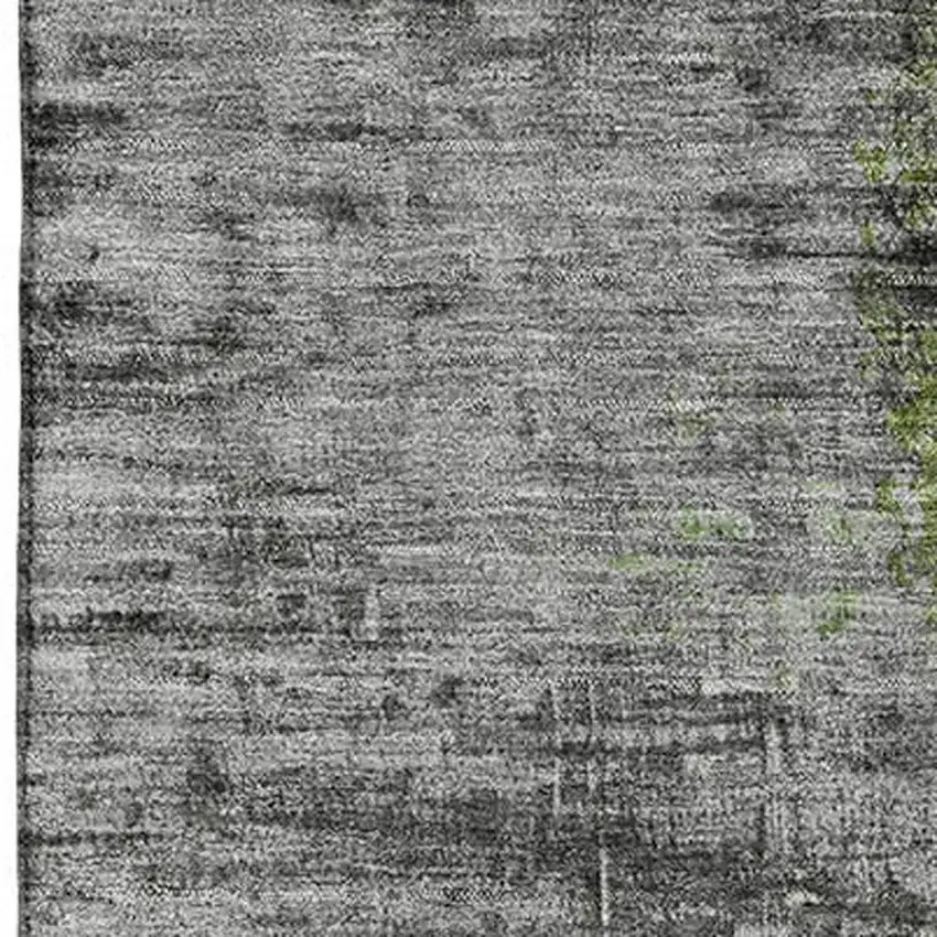 Green And Gray Abstract Washable Area Rug With UV Protection Photo 3