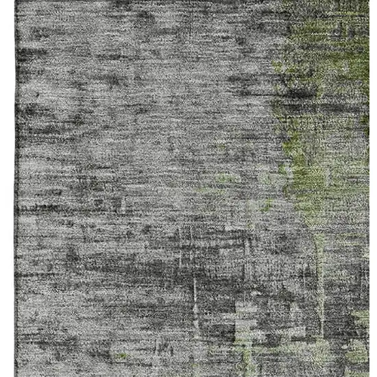 Green And Gray Abstract Washable Area Rug With UV Protection Photo 4