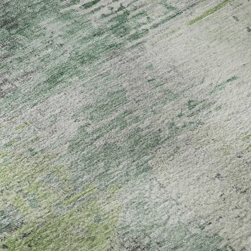 Green And Gray Abstract Washable Area Rug With UV Protection Photo 8