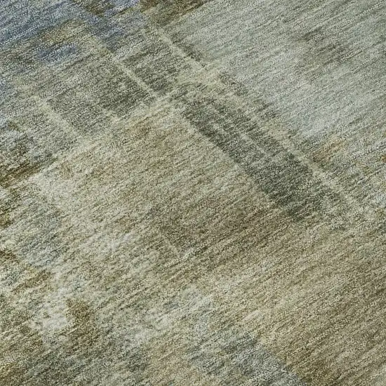 Green And Gray Abstract Washable Area Rug With UV Protection Photo 8