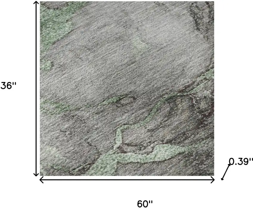 Green And Gray Abstract Washable Area Rug With UV Protection Photo 7