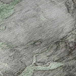 Photo of Green And Gray Abstract Washable Area Rug With UV Protection