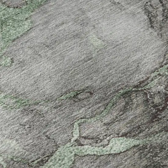 Green And Gray Abstract Washable Area Rug With UV Protection Photo 3