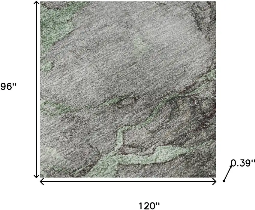 Green And Gray Abstract Washable Area Rug With UV Protection Photo 7