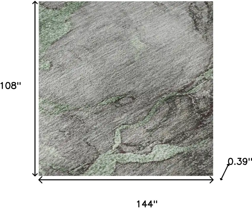 Green And Gray Abstract Washable Area Rug With UV Protection Photo 7