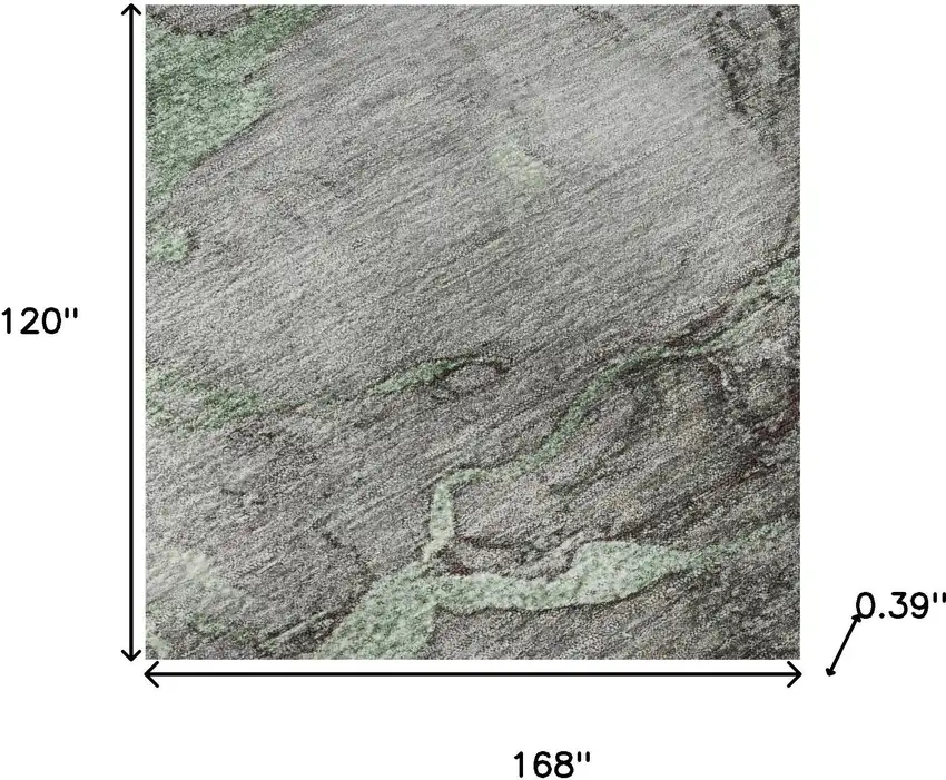 Green And Gray Abstract Washable Area Rug With UV Protection Photo 8