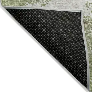 Photo of Green And Gray Abstract Washable Indoor Outdoor Area Rug